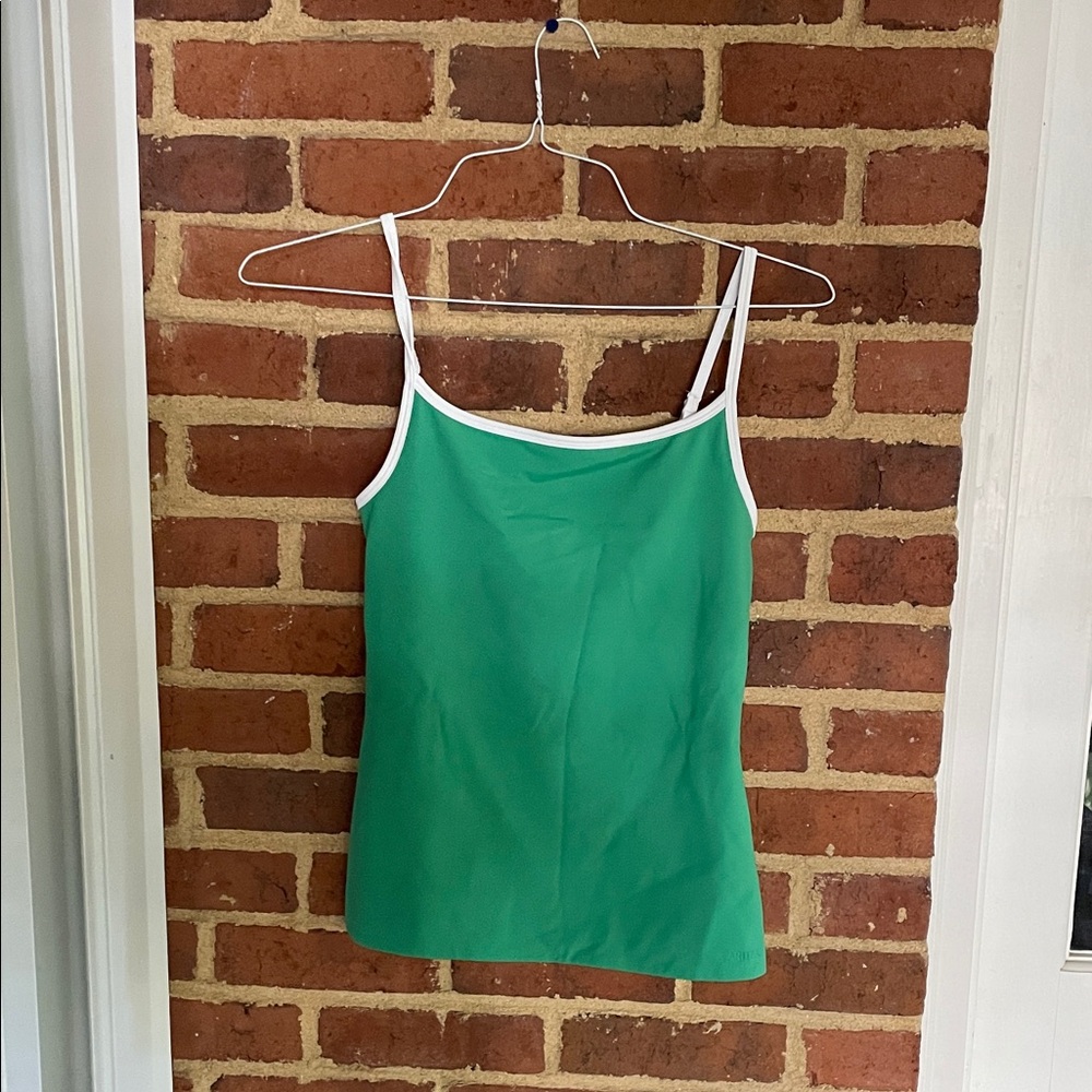 Aritzia Green Camisole with White Trim